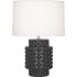 Robert Abbey Dolly 22" Column Table Lamp with a Fondine Fabric Shade Ash
