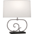 Robert Abbey Chloe 23" Tall Buffet Table Lamp with Silk Shade Dark Antique Nickel / Matte Black Accents