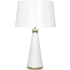 Robert Abbey Pearl 30" Column Table Lamp with Brass Accents and an Opaque Parchment Shade Lily