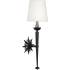 Robert Abbey Cosmos 26" Wall Sconce with Linen Fabric Shade Deep Patina Bronze / Antique Silver
