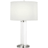 Robert Abbey Fineas 29" Column Table Lamp with an Ascot Fabric Shade Polished Nickel