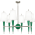 Robert Abbey-Versailles Ascot Nickel Chandelier-Emerald Green Full