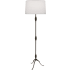 Robert Abbey Grace 64" Tall Buffet Floor Lamp with Oyster Linen Shade Deep Patina Bronze