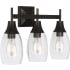 Robert Abbey Grace 3 Light 21" Wide Hardwired or Plug-In Vanity Light with Clear Glass Shades Deep Patina Bronze