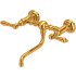 Rohl Acqui 1.2 GPM Wall Mounted Widespread Bridge Bathroom Faucet with Metal Lever Handles Italian Brass