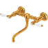 Rohl Acqui 1.2 GPM Wall Mounted Widespread Bridge Bathroom Faucet with Porcelain Lever Handles Italian Brass