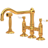 Rohl Acqui 1.5 GPM Widespread Bridge Kitchen Faucet - Includes Side Spray Italian Brass
