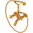 Rohl Palladian Wall Mounted Tub Filler with Built-In Diverter - Includes Hand Shower Italian Brass