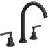 Rohl Lombardia 1.2 GPM Widespread Bathroom Faucet with Pop-Up Drain Assembly Matte Black