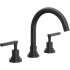 Rohl Lombardia 1.2 GPM Widespread Bathroom Faucet with Pop-Up Drain Assembly Matte Black