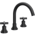 Rohl Lombardia 1.2 GPM Widespread Bathroom Faucet with Pop-Up Drain Assembly Matte Black