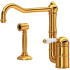 Rohl Acqui 1.5 GPM Single Hole Kitchen Faucet - Includes Side Spray Italian Brass
