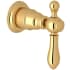 Rohl Arcana Single Handle 3 Function Diverter / Volume Control Valve Trim - Less Valve Italian Brass