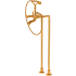 Rohl Palladian Floor Mounted Tub Filler with Built-In Diverter - Includes Hand Shower Italian Brass