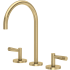 Rohl Amahle 1.2 GPM Widespread Bathroom Faucet with Lever Handles and Pop-Up Drain Assembly Antique Gold