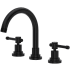 Rohl Campo 1.2 GPM Widespread Bathroom Faucet with Lever Handles and Pop-Up Drain Assembly Matte Black