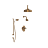 Rohl Edwardian Thermostatic Shower System with Shower Head, Hand Shower, and Hose English Bronze
