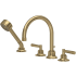Rohl Graceline Deck Mounted Roman Tub Filler with Built-In Diverter - Includes Hand Shower Antique Gold