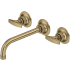 Rohl Graceline 1.2 GPM Wall Mounted Widespread Bathroom Faucet Antique Gold