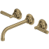 Rohl Graceline 1.2 GPM Wall Mounted Widespread Bathroom Faucet Antique Gold