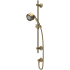 Rohl Graceline 1.8 GPM Multi Function Hand Shower Package - Includes Slide Bar, Hose, and Wall Supply Antique Gold