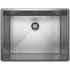 Rohl Forze 22-1/2" Undermount Single Basin Stainless Steel Kitchen Sink Brushed Stainless Steel