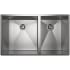 Rohl Forze 32-3/4" Undermount Double Basin Stainless Steel Kitchen Sink Brushed Stainless Steel