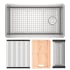Rohl Culinario 33" Undermount Single Basin Stainless Steel Kitchen Sink with Basin Rack, Basket Strainer, Colander, and Cutting Board Brushed Stainless Steel