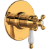 Rohl Arcana Three Independent, Two Shared Function Thermostatic Valve Trim Only with Single Cross / Lever Handle, Integrated Diverter, and Volume Control - Less Rough In Italian Brass