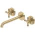 Rohl Amahle 1.2 GPM Wall Mounted Widespread Bathroom Faucet with Cross Handles Antique Gold