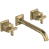 Rohl Apothecary 1.2 GPM Wall Mounted Widespread Bathroom Faucet Antique Gold