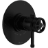 Rohl Campo Two Independent Function Thermostatic Valve Trim Only with Single Lever / Wheel Handle, Integrated Diverter, and Volume Control - Less Rough In Matte Black