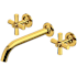 Rohl Modelle 1.2 GPM Wall Mounted Widespread Bathroom Faucet Unlacquered Brass (Living Finish)