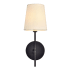 Roseto Theudosia 15" Wall Sconce with Linen Shade Black