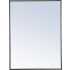 Roseto Vatinius 24" W x 32" H Rectangular Metal Framed Bathroom Mirror Black