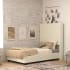 Roseto Ursulina Twin Wood Platform Bed Frame with Slatted Supports Beige