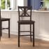 Roseto Jean-Francois 19" Two Piece Wide Hardwood Bar Stool Set Gray Wash Walnut