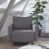 Roseto Anwen 33" Wide Wood Framed Linen Accent Chair Dark Gray