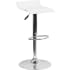 Roseto Contemporary 15" Wide Pedestal Base Low Back Adjustable Height Bar Stool with Waterfall Front White