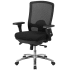 Roseto 27.75 Inch Wide Fabric Swivel Chair with Synchro-Tilt Mechanism Black