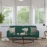 Roseto Atta 74" Wide Wood Framed Fabric Sofa Emerald