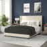 Roseto Miltiades Queen Wood Platform Bed Frame with Slatted Supports Beige