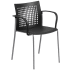 Roseto Hercules 22 Inch Wide Metal Framed Stackable Occasional Chair Black