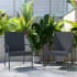 Roseto Etienne 26" Wide Two Piece Steel Framed Wicker Dining Chair Set Gray