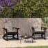 Roseto Euxenus 30" Wide Two Piece Poly Resin and Polypropylene Rocking Chair Set Black / Cream