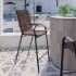 Roseto Carola 22" Wide Two Piece Steel Framed Polyester Patio Bar Stool Set Brown
