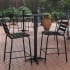 Roseto Delcina 24" Diameter Metal Top Aluminum Bar Height Dining Table Black
