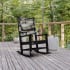 Roseto Ladon 27" Wide Polyethylene Rocking Chair Black