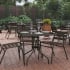 Roseto Sharona 32" Square Tempered Glass Top Steel Dining Table Bronze