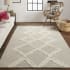 Roseto Trellis 4' x 6' Cotton and Wool Hand Tufted Abstract Farmhouse Area Rug From the Dianne Collection Brown